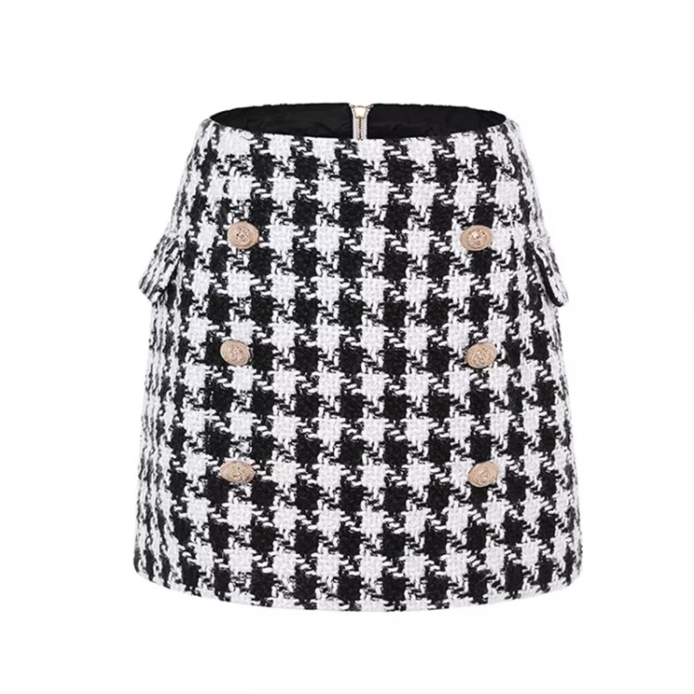 Stylish Black and White Mini Skirt - Picture 2 of 6